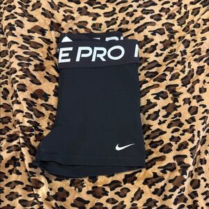 Nike Black Compression Shorts with White Logo